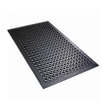 Anti Fatigue Floor Mat w/ Beveled Edges, Rubber, 3' x 5' x 1/2", Black