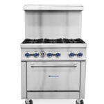 36" Natural Gas 6 Burner Range with Oven