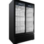 47 3/8" Two Section Glass Door Merchandiser - (2) Sliding Doors, Black, 115v