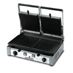 Double Commercial Panini / Sandwich Press, with Grooved Surface, 120V